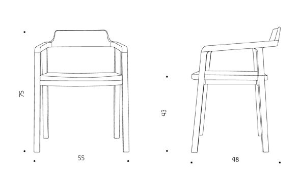 ขนาดเก้าอี้ไม้สัก Mana chair