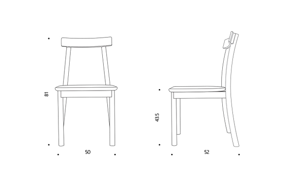 Mori chair ขนาดเก้าอี้